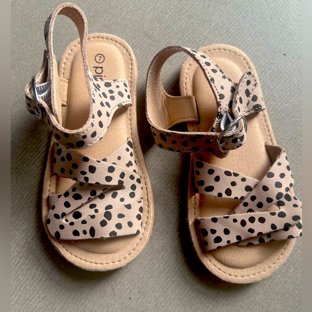 Piper Finn cheetah print toddler sandals